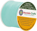 Mandala Crafts Round Genuine Mint Leather Cord for Jewelry Making – 1mm Cowhide Leather Rope String Lace for Kumihimo – 20 Yards Cowhide Craft Cording Spool
