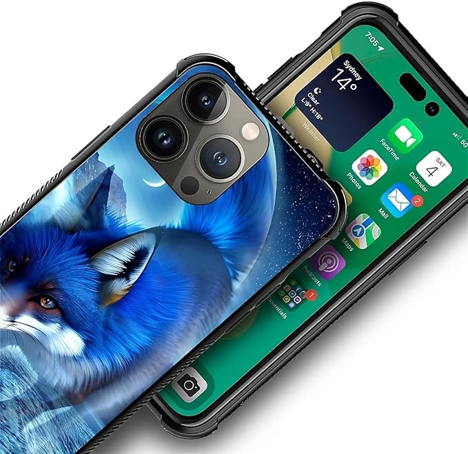 for iPhone 12 Pro Max Case, Snowy Mountain Fox Lake Pattern Graphic Design Girl Boy Soft Silicone Hard Acrylic Shock Protection for iPhone 12 Pro Max