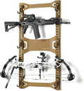 Savior Equipment Horizontal Steel Wall Mount Firearm Rifle Display Rack, Compound Bow Shotgun Carbine Gun Sword Tactical Vest Gear Hanger Free-Standing Indoor Storage Organizer, 10 Mounting Hooks