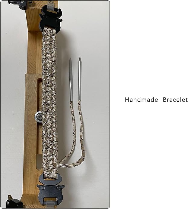 Parachute Cord Bracelets Trilobite Weaved Paracord Bracelet with Side Release Buckle 8.7 inch Black Bracelet for Men Women 1 Set