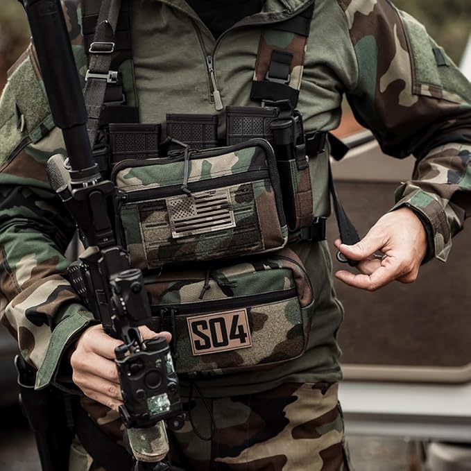 ACE TAC S.O.P. Tactical Chest Rig with 5.56/7.62 & Pistol Magazine Pouch Holders, Wing & Molle Dangler Pouches