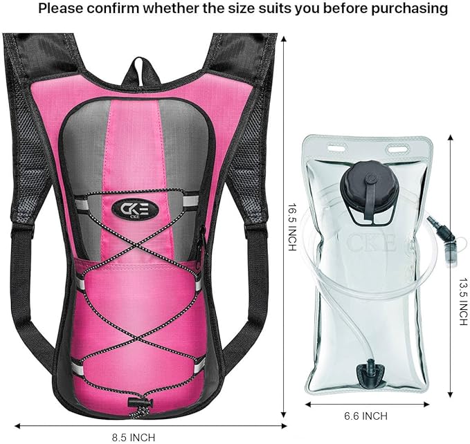Hydration Backpack Hydration Pack Water Backpack with 2L(70-Ounce) Hydration Bladder for Men Women Kids for Running Hiking Biking Climbing