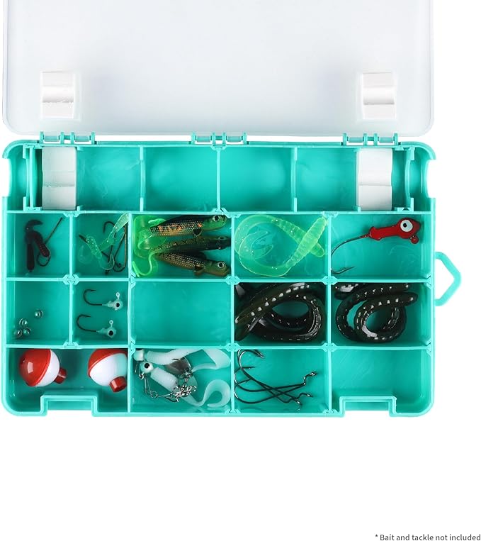 Shakespeare Tacklebox Fishing Tackle Storage, Green Swirl, 4-Pack, Customizable, Dual-Latching System, Built-In Rod Holder, Compact, Lightweight