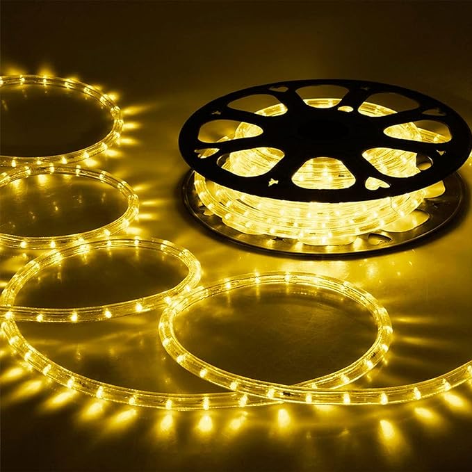 200ft LED Rope Lights Outdoor, 1440 LED Flexible Tube Lights with 8 Modes, Waterproof LED Rope Lighting for Outside, Garden, Patio, Bedroom, Party, Pool, Fences, Indoor Outdoor Decoration (Warm White)