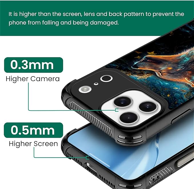 for iPhone 17 Pro Max Case,for MagSafe Graphic Design for Girl Boy Soft Silicone Hard Acrylic Shock Protection Designed for iPhone 17 Pro Max Star Cave Hungry Wolf Pattern
