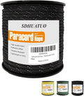 SDHUATUO Paracord Rope 200FT, 550lb Type III Nylon Parachute Cord 7-Strand Core with Reflective Strips, Utility String for Survival, Camping Gear, Hiking, DIY, Crafting, Outdoor, Black
