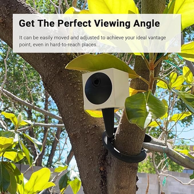 Holicfun Flexible Twist Mount for Indoor and Outdoor Security Cameras, Unversally Compatible with Ring, Blink, Eufy, Google Nest, Wyze, Arlo, Simplisafe and Other Cameras - Black, 2 Pack