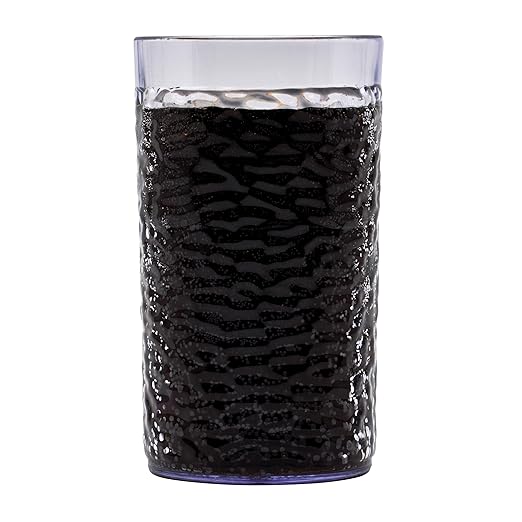 G.E.T. 3316-CL Heavy-Duty Shatterproof Plastic Pebbled Tumbler, 16 Ounce, Clear (Set of 12)