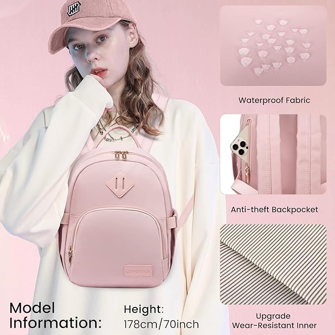 LOVEVOOK Mini Backpack for Women Light Weight Small Waterproof Backpack Purses Daily Backpack… | Light Weight