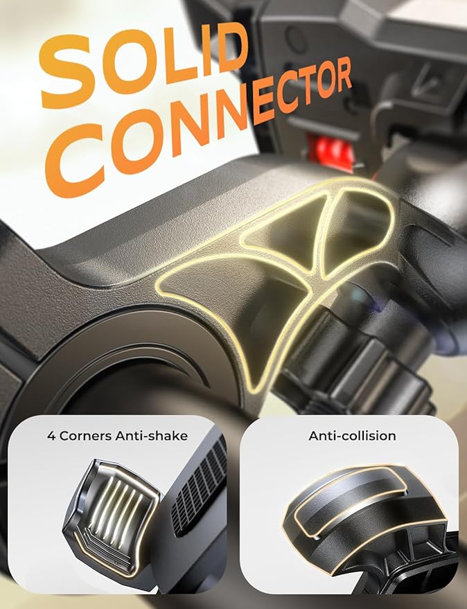 Zewdov Motorcycle Phone Mount [Secure Grip][Anti-Drop], Upgrade Bike Phone Holder [1s Stable Lock], 360° Rotatable Phone Holder for Mountain Bike/ATV, Fits for iPhone/Samsung 4.7-6.9", Screw Mount