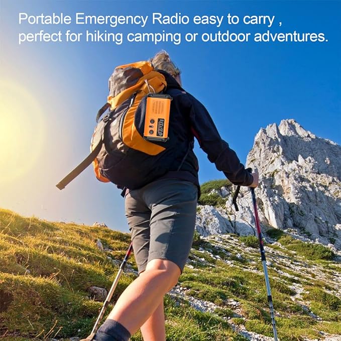 20000mAh Weather Radio NOAA/AM/FM, Emergency Radio Hand Crank Solar Flashlight Battery Powered Phone Charger, Reading Lamp, Headphone Jack, SOS & Compass for Storm Emergencies