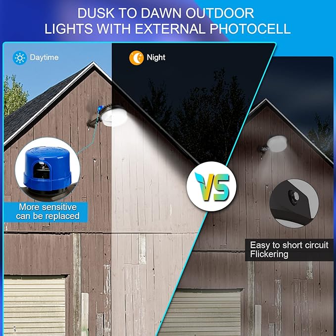 ledmo 120W LED Barn Light Dusk to Dawn Adjustable Angle with Mountiong Arms 18000LM Outdoor Lighting Yard Light with Photocell 5000K Brightset IP65 Waterproof Security Flood Lights