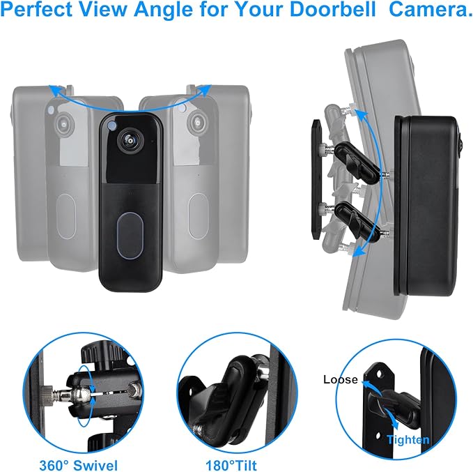 Blink Doorbell Camera Mount, Adjustable Angle Mount for Newest Model/Blink Video Doorbell/2nd Gen & Outdoor Camera Accessories. (Camera Not Included)