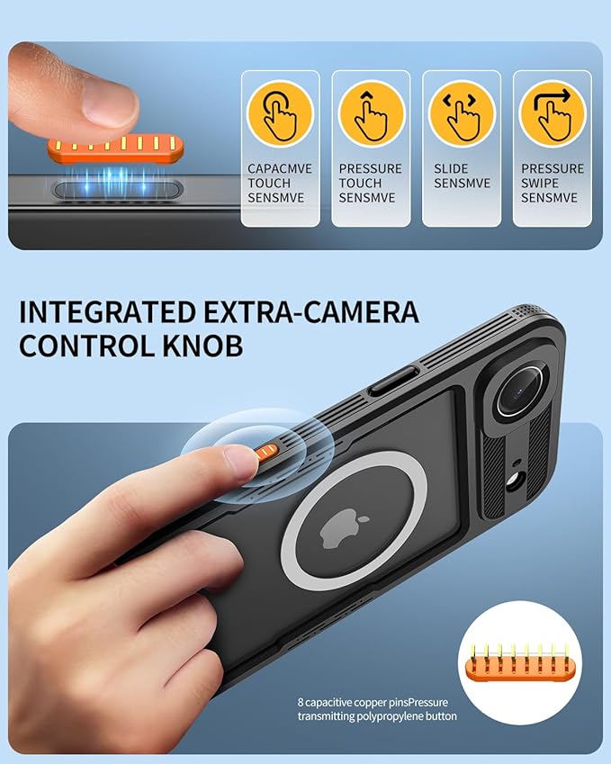 Lanhiem Magnetic for iPhone 17 Air Case, Built-in Privacy Screen Protector, IP68 Waterproof Dustproof Case, Compatible with MagSafe, Anti-Spy Full Body Phone Case for iPhone 17Air 6.5", Black