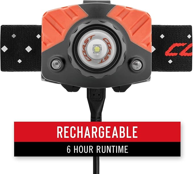 Coast - 20617 FL75R Rechargeable 530 Lumen Dual Color Focusing LED Headlamp, Blue Blue
