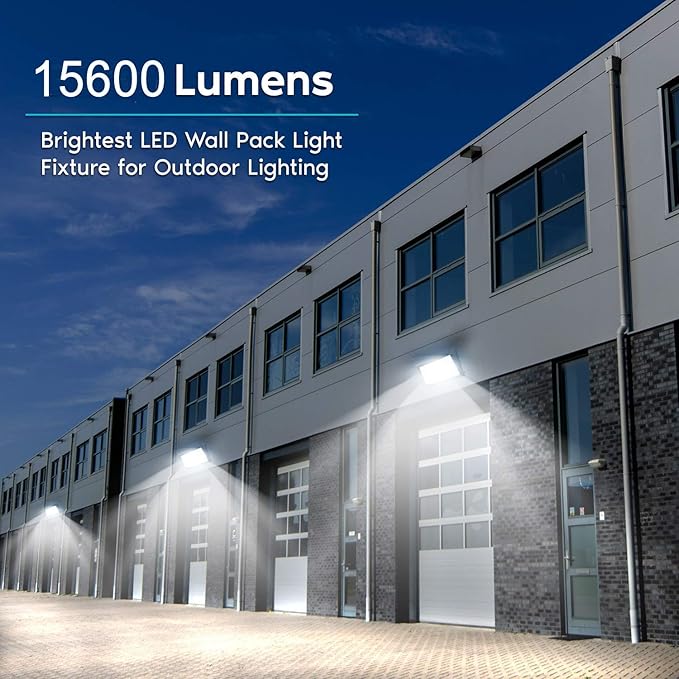ledmo LED Wall Pack Light 150w Waterproof Ultra Bright Outdoor Lights Wall Mount 5000K 21000lm Commercial and Industrial Security Flood Lighting Exterior Fixture 100-277V Equivalent Energy Save