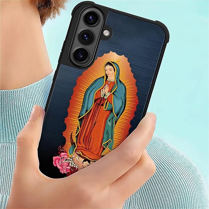 for Samsung Galaxy S26 Case,Graphic Design for Girl Boy Soft Silicone Hard Acrylic Shock Protection Designed for Samsung Galaxy S26 Red Virgen Guadalupe Pattern