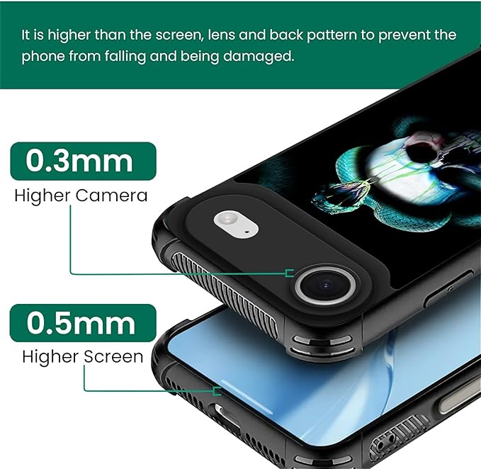 for iPhone 17 Air Case,for MagSafe Graphic Design for Girl Boy Soft Silicone Hard Acrylic Shock Protection Designed for iPhone 17 Air Skeleton Winding Snake Pattern