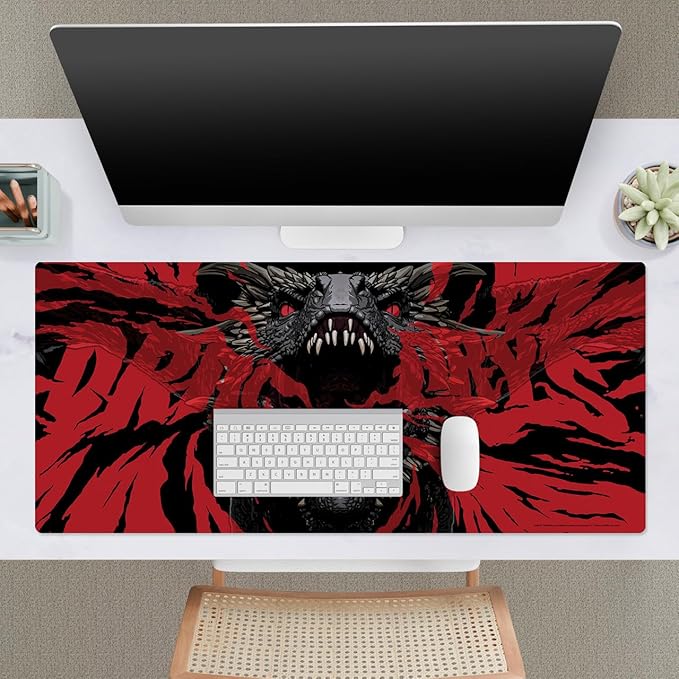 Head Case Designs Officially Licensed HBO Game of Thrones Dracarys Graphic Art 37.4 x 15.75 x 0.16 inches (900 x 400 mm) - XL Gaming Office Desk PC Keyboard Mouse Mat Pad