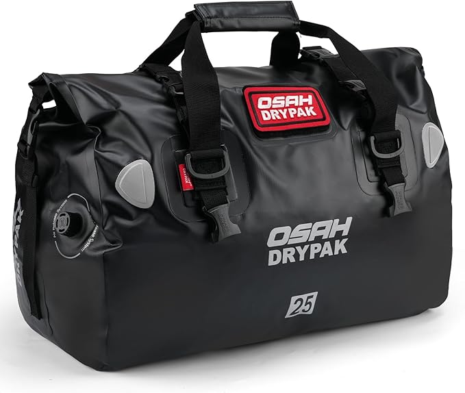 OSAH DRYPAK Waterproof Duffel Bag - Motorcycle Dry Bag Tail Bag with Large Storage Space, Waterproof Luggage Duffle Bags with Outer Mesh Zipper Pocket for Camping, Kayaking, Fishing & Traveling