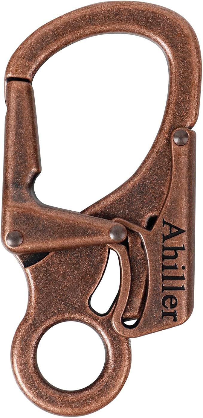 Ahiller Carabiner Clip, Double Anti-Misopening Locking Design, 3" Zinc Alloy Heavy Keychain for Outdoor Camping Hiking, Key Ring Clip