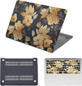 Hard Shell for MacBook 12 inch Case Retina 2015 2016 2017 Release (Model A1534),Plastic Protective Laptop Cover & Keyboard Cover Skin for Apple MacBook Air 12",Blue Gold Floral