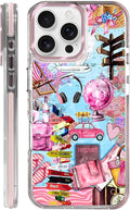 Case for iPhone 16 Pro Max,[Compatible with MagSafe],Cover Holiday Trip World Map Phone Case Design，for Women Girls Magnetic Clear Cover - Slim, Sleek, & Shockproof Protection