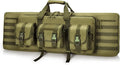 DULCE DOM 36 42 48 Inch Double Rifle Case, Tactical Soft Padded Backpack for Hunting & Shooting Range, Heavy-Duty Storage Gun Bag for 2 Rifles & Pistols with Lockable Zippers & MOLLE System