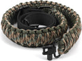 Double Braide 550LB Shotgun Sling 2 Point Paracord Rifle Sling,Non-Slip Traditional Adjustable Gun Sling for Hunting Shooting Camping