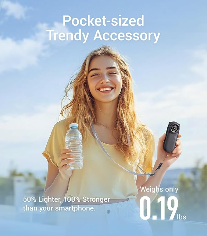 Diveblues TurboBear Portable Handheld Turbo Fan- Powerful Air Speed, Ultra-Light 86.5g Hand Fan, 5 Gear Cooling, Rechargeable Battery Powered, Pocket Cute Small Fan Travel Essentials Gifts Women