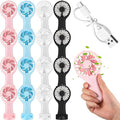 Woanger 12 Pcs Mini Handheld Fan Bulk 3 Speed USB Electric Battery Operated Small Portable Pocket Fan with Data Cable and Mounting Base Quiet Summer Gift for Wedding Camping Travel(Elegant Colors)
