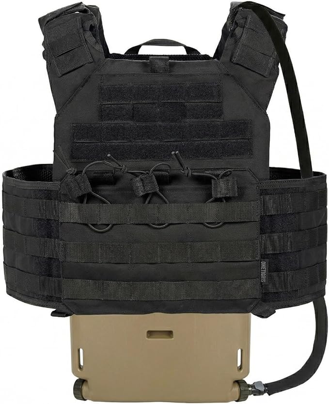 1.75L MOLLE Tactical Hydration Pack Water Panel for Vest, Leakproof Hydration Reservoir with 105cm Detachable Tube & Silicone Bite Valve for Tactical Gear, Hiking & Outdoor Activities