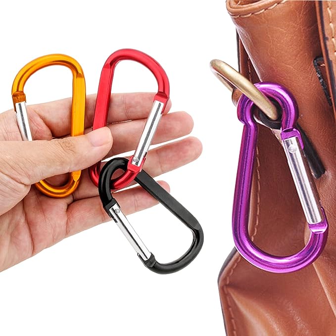 10 Pack 3'' Aluminum Spring Snap Hook Carabiner D Ring Carabiner Clip Camping Accessories Fishing Hiking Traveling and Keychain Craebuer