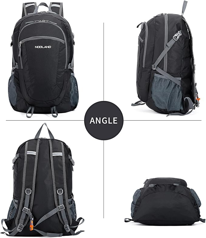 NODLAND Light Weight Packable Backpack for Travel Hiking 45L Foldable Water-Resistant Daypack Hydration Rucksack