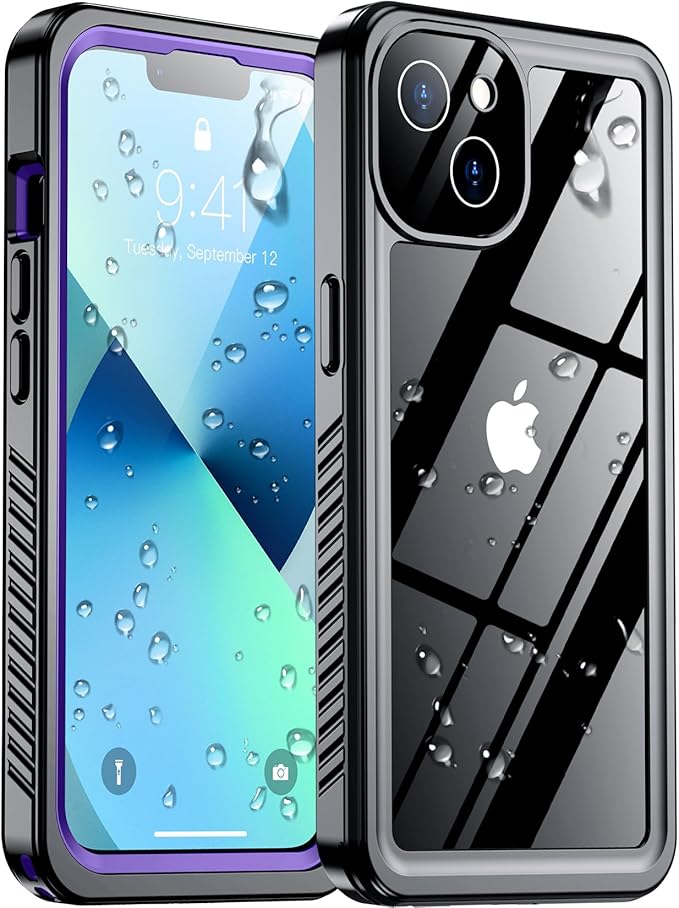 Red2Fire 2024 New for iPhone 13 Case Waterproof,[Built-in Screen Protector & Camera Protector][Full Body Shockproof][IP68 Underwater][Dustproof][Dropproof] Phone Case for iPhone 13 6.1" Purple