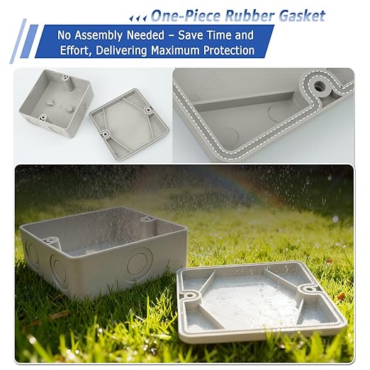 NineLeaf Junction Box, Waterproof Electrical Box IP66 Water Resistant Dustproof ABS Plastic Project Enclosure for Electronics, External Size 4.2 x 4.2 x 2.3inch(107 x 107 x 58 mm)