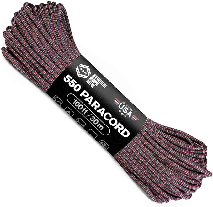 Atwood Rope MFG Color Changing 550 Paracord 100 Feet 7-Strand Core Nylon Parachute Cord Outside Survival Gear Made in USA | Lanyards, Bracelets, Handle Wraps, Keychain
