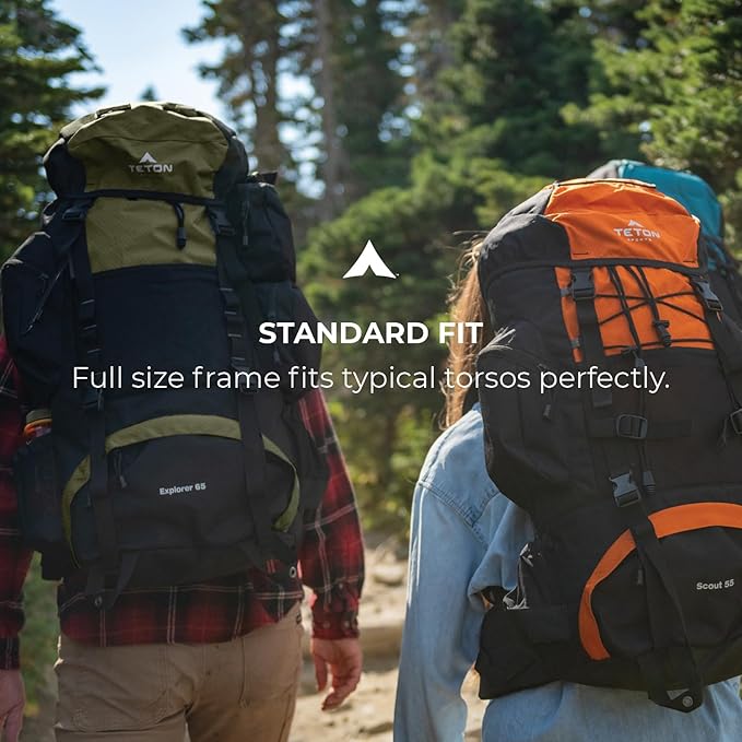 Teton 75L Explorer Internal Frame Backpack for Hiking, Camping, Backpacking, Rain Cover Included, Ocean