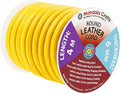 Mandala Crafts Round Genuine Yellow Leather Cord for Jewelry Making – 6mm Cowhide Leather Rope String Lace for Kumihimo – 4.4 Yards Cowhide Craft Cording Spool