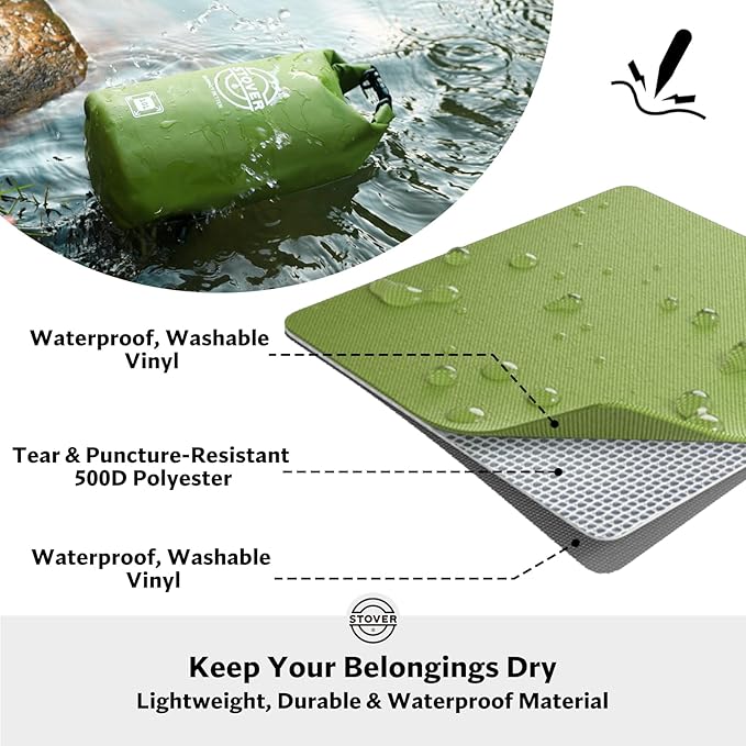 STOVER 5/10/25/30/40/55L Waterproof Dry Bag- Roll-Top Backpack w/Phone Case- Kayaking, Hiking, Camping, Boating- Men/Women