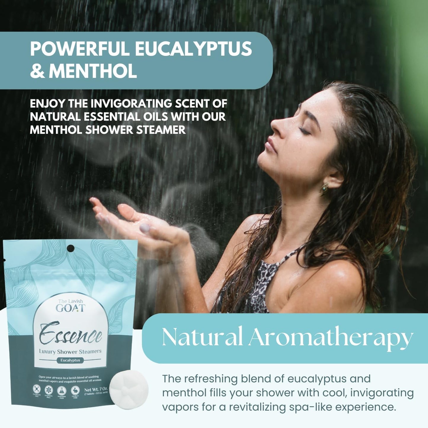 TLG Essence Shower Steamers Aromatherapy 7 Pack – USA Made with Extra Eucalyptus & Menthol – Shower Bomb for Relaxation, Strong-Scented Shower Tablets – Gift for Men & Women