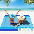 Famstar Beach Blanket Oversized Extra Large 10'X 9',Waterproof Sandproof Beach Blanket 2-8 Adults Lightweight Durable for Travel Camping Hiking Picnic (10'X 9', Blue)