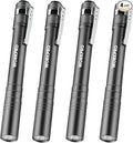 WORKPRO LED Pen Light, Aluminum Pen Flashlights, Pocket Flashlight with Clip for Inspection, Emergency, Everyday, 2AAA Batteries Include, Gray(4-Pack)