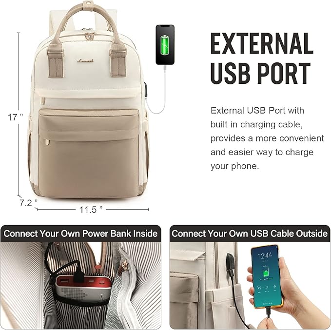 LOVEVOOK Laptop Backpack for Women 15.6 Inch Laptop Bag with USB Port, Fashion Waterproof Backpacks Teacher Nurse Stylish Travel Bags Vintage Daypacks Bookbag for College School Work