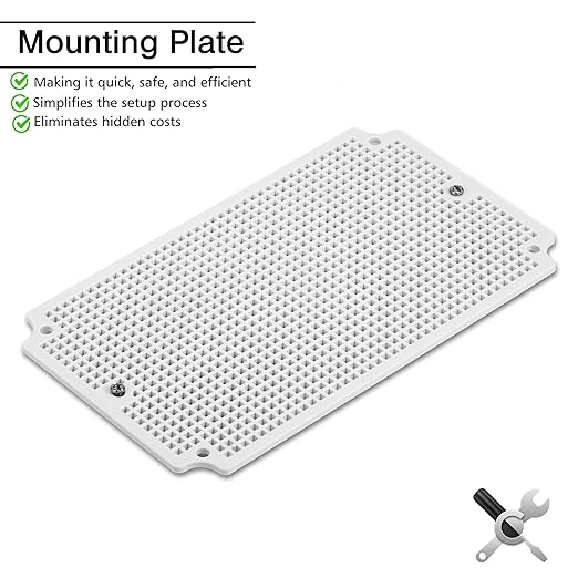 QILIPSU Junction Box with Mounting Plate 250x150x100mm, ABS Plastic DIY Electrical Project Case IP67 Waterproof Dustproof Enclosure Grey (9.8"x5.9"x3.9")