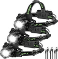 Rechargeable Headlamp 3 Pack, 99,000 Lumens Super Bright Head Lamp with 3 Modes, 90° Adjustable LED Head Light for Forehead, IPX6 Waterproof Headlamps for Adults,Camping,Hiking