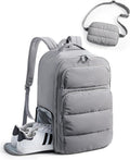 BAGSMART 35L Travel Backpack Women, 17.3 Inch Carry On Backpack Flight Approved, Personal Item Backpack Travel Bag, Water Resistant Casual Daypack, Gray