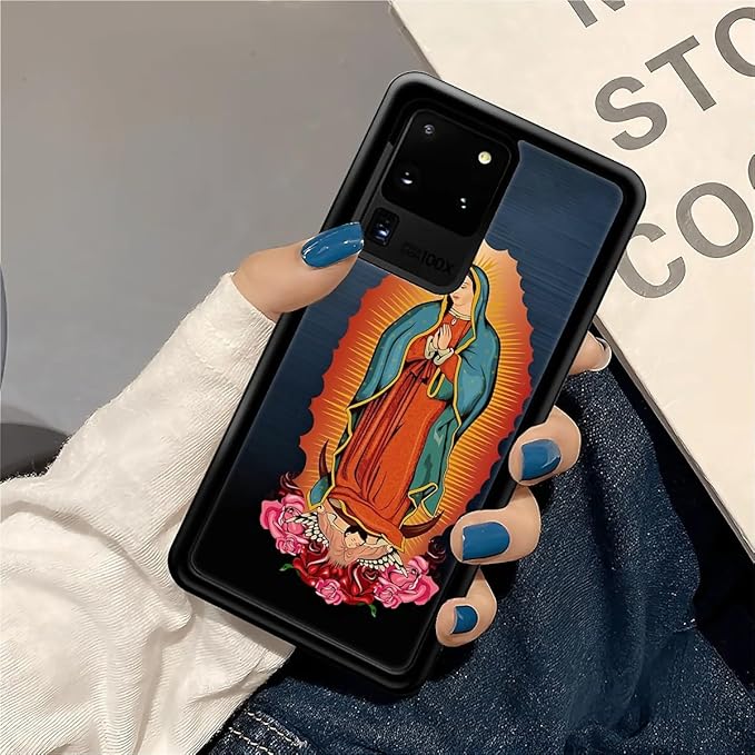 for Samsung Galaxy S20 Ultra Case, Red Virgen Guadalupe Pattern Graphic Design Girl Boy Soft Silicone Hard Acrylic Shock Protection for Samsung Galaxy S20 Ultra