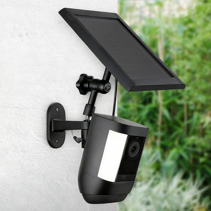 2-in-1 Wall Mount for Ring Solar Panel, Ring Stick Up Cam Battery, Spotlight Cam and Spotlight Cam Plus/Pro(Battery), Adjustable Angle to Get Maximum Sunlight for Your Solar Panel