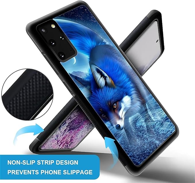 for Samsung Galaxy S20 Plus Case, Snowy Mountain Fox Lake Pattern Graphic Design Girl Boy Soft Silicone Hard Acrylic Shock Protection for Samsung Galaxy S20 Plus